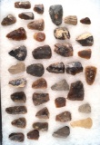 Large group of assorted scrapers and flaked tools found in the Dakotas, most are Knife River Flint.