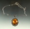 Beautifully detailed amber insert vintage Necklace made in Israel.