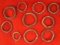 Set of 10 Copper Wire Rings, largest is 1 1/8