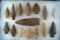 Group of 15 Texas arrowheads and knives, largest is a 4 3/4