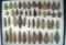 Large group of approximately 47 assorted New Jersey arrowheads, largest is 4 1/16