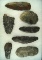 Set of seven Coshocton Flint Knives and Blades found in Ohio. Largest is 4 1/2