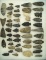 Large group of approximately 48 assorted Ohio arrowheads and Knives, largest is 3 1/8