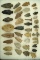 Large group of approximately 40 assorted Ohio arrowheads, largest is 3 1/4