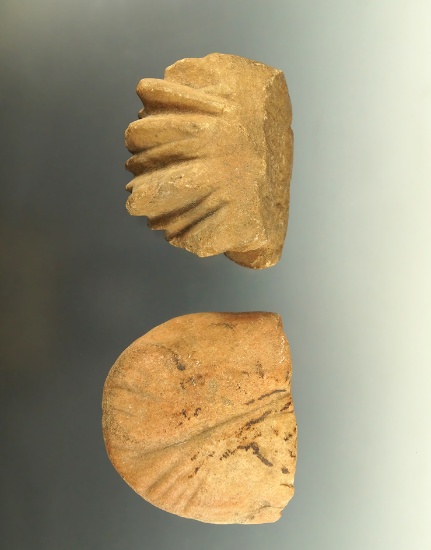 Pair of Awl Sharpening Stones - great examples! Both around 2 1/2" Wide, found in the Midwest.