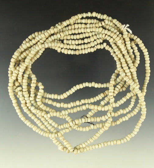 Exceptionally long! 114" Long strand of drilled stone beads.