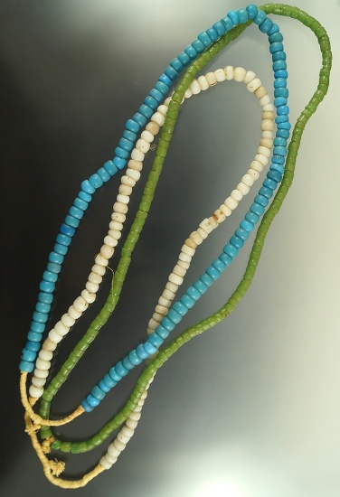 Group of 3 strands of old african trade beads, largest is 22".
