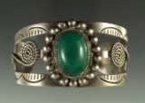 Well styled vintage silver and turquoise bracelet.