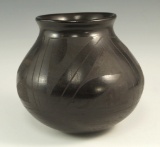 Attractive southwestern San Ildefonso blackware bowl that is 6 1/2