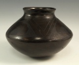 Attractive southwestern San Ildefonso blackware bowl that is 6 3/4