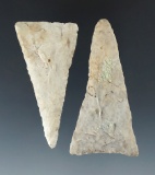 Pair of large Fort Ancient Triangles found in Ohio. Largest is 2 3/4