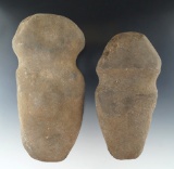 Pair of grooved stone Axes found in New Jersey, largest is 7