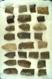 Group of approximately 26 damage flint artifacts found in Ohio, many are Paleo. Largest is 2 1/4
