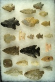 Group of approximately 22 artifacts including an Ashtabula an a Thebes, largest is 2 5/8