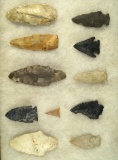 Group of 11 assorted Flint artifacts found in Ohio, largest is 3 1/2