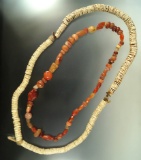 Two nice strands of old Drilled Beads from the Frank Morast collection.