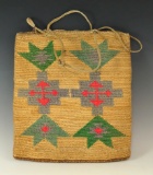 Circa 1900-1920 Nicely decorated Cornhusk Bag which is 9