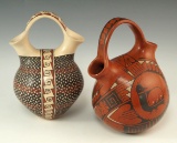 Pair of contemporary Southwestern Pottery Vessels that are both signed. Largest is 6 3/4