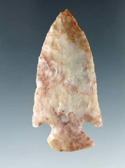 2 1/8" Cornernotch made from Alibates Flint found in Kansas.