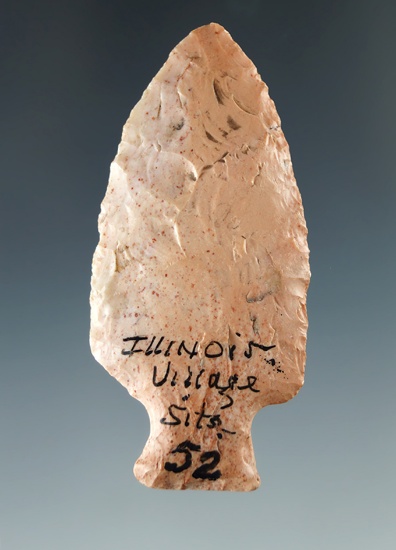 2 3/16" Tablerock/Bottleneck made from attractive material found in Illinois at the Village Site.
