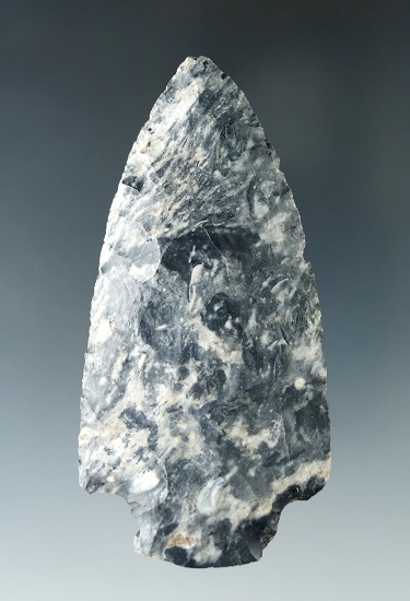 3 3/8" snapped base Knife made from beautifully mottled Coshocton Flint found in Ohio.