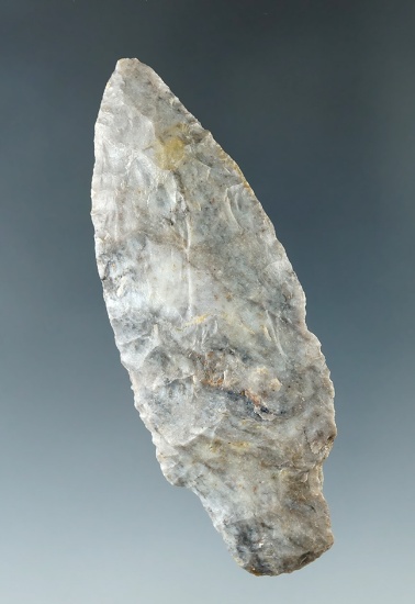 3 3/16" Adena made from attractive mottled Flint Ridge Flint found in Ohio.