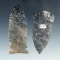 Pair of Coshocton Flint Arrowheads including a 3 1/16