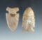Pair of Ohio Sidenotch Points found in Pickaway and Darke Counties, largest is 2 1/4