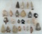 Set of 24 Assorted Flint Artifacts including Arrowheads, Scrapers and Drills, largest is 1 3/4