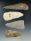 Set of 4 Flint Knives found in Ohio, largest is 4 1/2