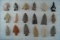 Set of 18 Mostly Ohio Arrowheads, largest is 2 1/8