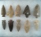 Set of 10 Assorted Midwestern Artifacts, largest is 2 7/8
