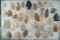 Set of approximately 40 Assorted Midwestern Arrowheads, largest is 2