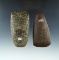 Pair of Ohio Hardstone Celts found in Delaware and Miami Counties, largest is 3 7/8