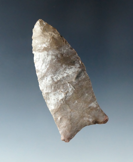 2 3/4" Paleo with nicely ground lower edges, found in Indiana.