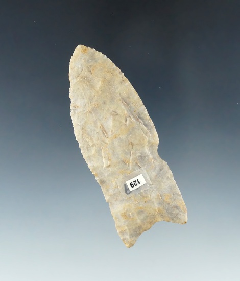 3 1/4" Paleo Lanceolate found in Miami Co., Ohio. Nicely ground lower edges.