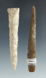 Pair of Flint Drills found in Ohio, largest is 3 1/16
