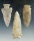 Set of three flint Knives found in Illinois/Missouri area, largest is 3 1/2