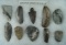 Frame of 10 assorted flaked artifacts found in the Kansas River by Allan Bigsby. Largest is 3 3/8