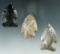 Set of three Ohio arrowheads, largest is 2