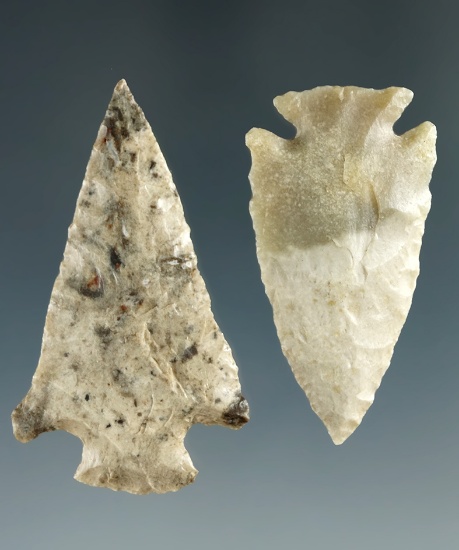 Pair of Cornernotch arrowheads found near Colorado/Kansas, largest is 2".
