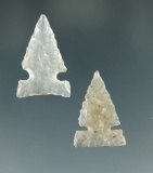 Pair of sidenotch points found in the High Plains made from highly translucent agate.