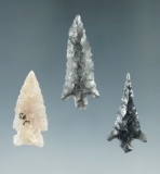 Set of three nice arrowheads found in Oregon, largest is 1 1/2