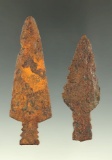 Pair of steel trade points found in Kansas, largest is 2 11/16