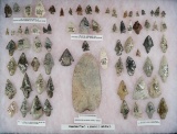 Large assortment of Bird points, Arrowheads and Knives found by Kaye Don Bruce in Oklahoma.