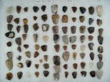 Large group of mostly Knife River Flint scrapers found in North and South Dakota.