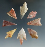 Group of 8 assorted Neolithic arrowheads found in the northern Sahara desert region of Africa.