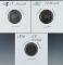 1865, 1866 and 1870 Three Cent Nickels G-VG Details Environmental Damage