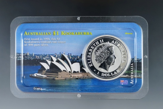 2001 Australia $1.00 Silver Kookaburra BU