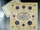 100 Years of United States Silver Coin Designs Nickel, Dimes, Quarters, Half Dollars.